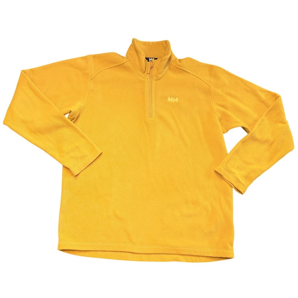 Helly Hansen Fleece Pullover Quarter Zip Polartec Yellow XL Gorpcore Hiking